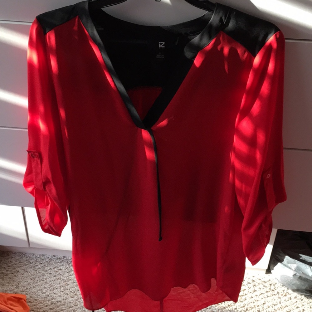 Red and Black Blouse